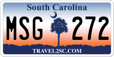 SC license plate MSG272