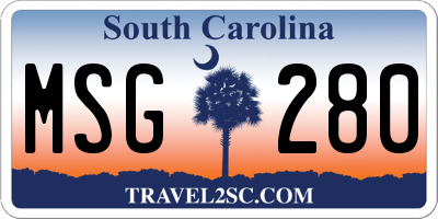 SC license plate MSG280