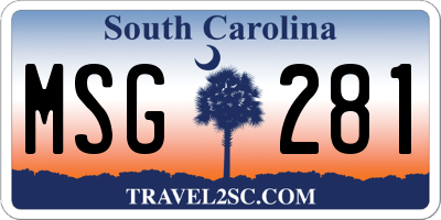 SC license plate MSG281
