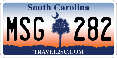 SC license plate MSG282