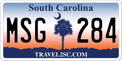 SC license plate MSG284