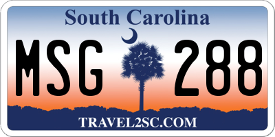 SC license plate MSG288