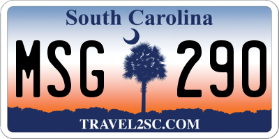 SC license plate MSG290