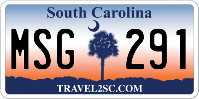 SC license plate MSG291