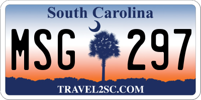 SC license plate MSG297