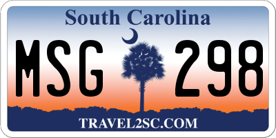 SC license plate MSG298