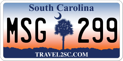SC license plate MSG299
