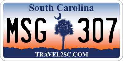 SC license plate MSG307