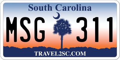 SC license plate MSG311