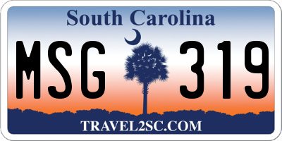 SC license plate MSG319