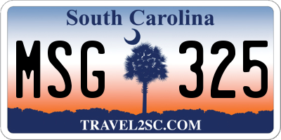 SC license plate MSG325