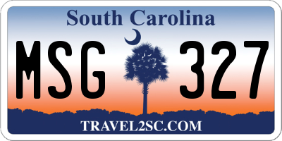 SC license plate MSG327