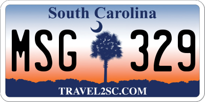 SC license plate MSG329