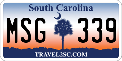 SC license plate MSG339