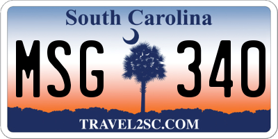 SC license plate MSG340