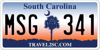 SC license plate MSG341