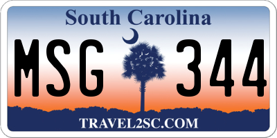 SC license plate MSG344