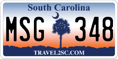 SC license plate MSG348