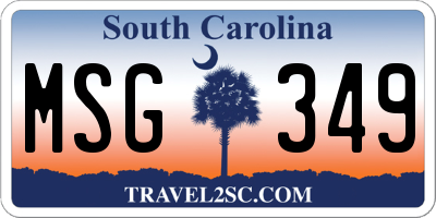 SC license plate MSG349