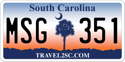 SC license plate MSG351