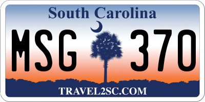 SC license plate MSG370