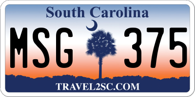 SC license plate MSG375