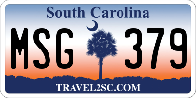 SC license plate MSG379