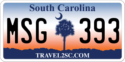 SC license plate MSG393