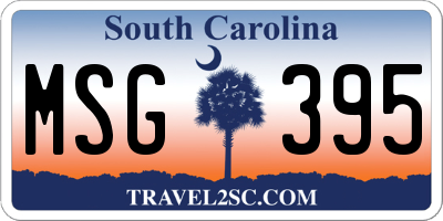 SC license plate MSG395