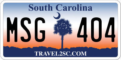 SC license plate MSG404
