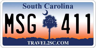 SC license plate MSG411