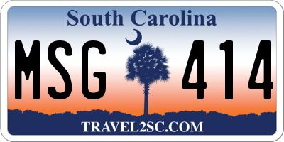 SC license plate MSG414