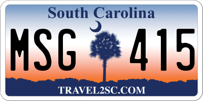 SC license plate MSG415