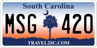 SC license plate MSG420