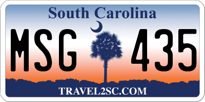 SC license plate MSG435