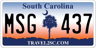 SC license plate MSG437