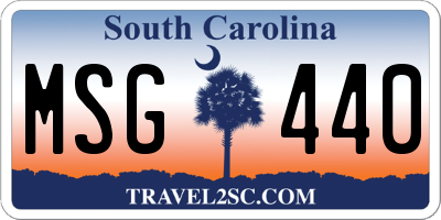 SC license plate MSG440