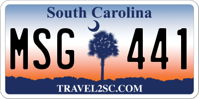 SC license plate MSG441