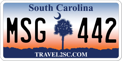 SC license plate MSG442