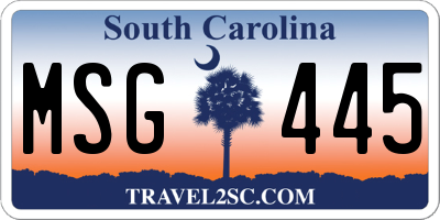 SC license plate MSG445