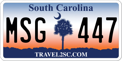 SC license plate MSG447