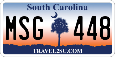 SC license plate MSG448