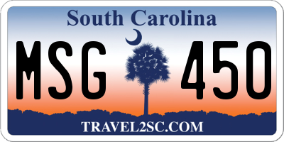 SC license plate MSG450