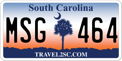 SC license plate MSG464