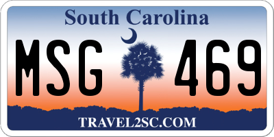 SC license plate MSG469