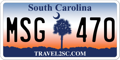 SC license plate MSG470