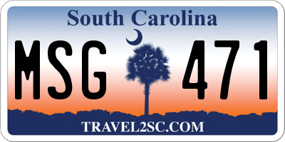 SC license plate MSG471