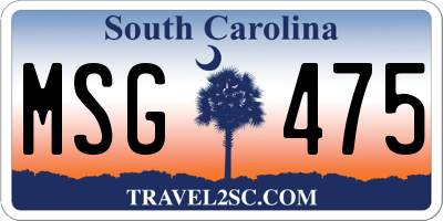 SC license plate MSG475