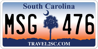 SC license plate MSG476