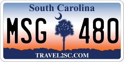 SC license plate MSG480